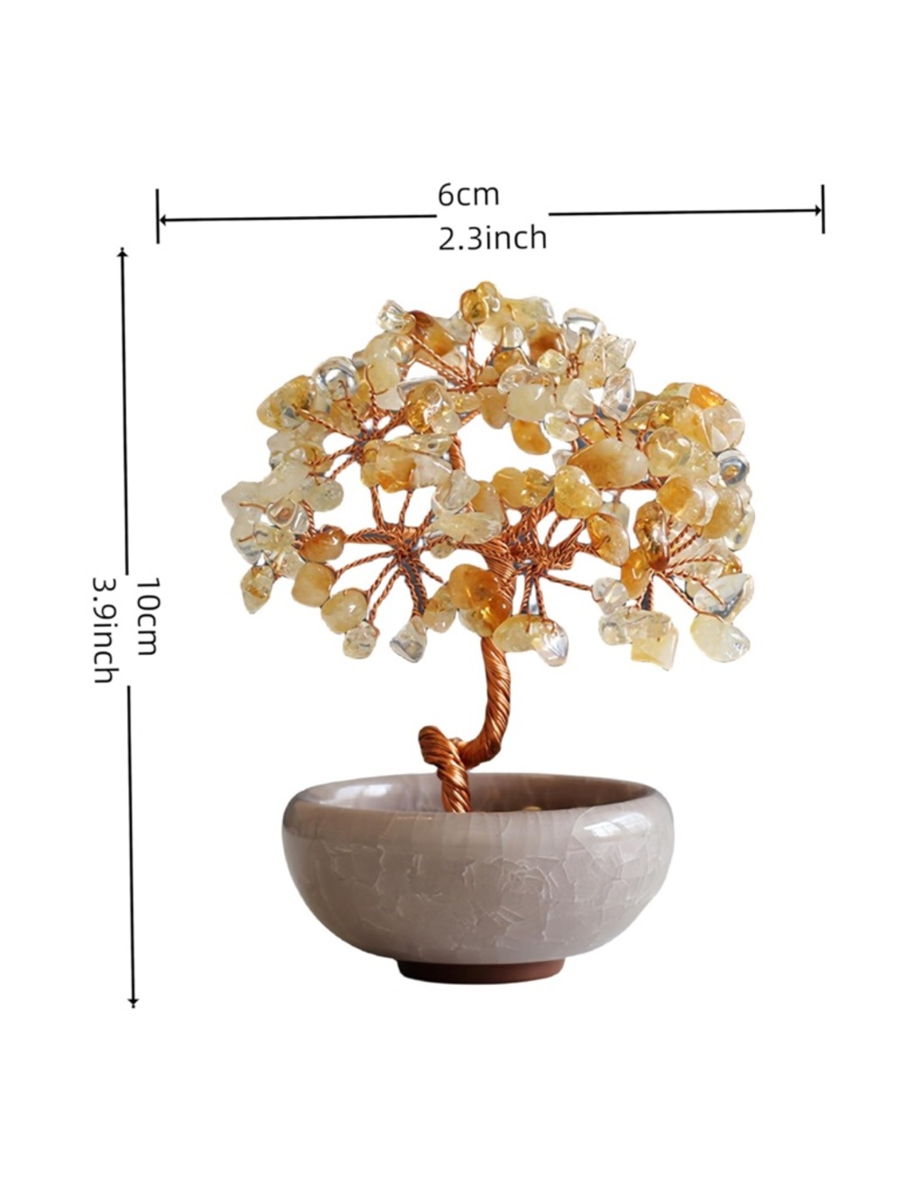 🆕New Healing Citrine Crystal Gemstone Tree -Hand Crafted-Hone Decor - Picture 6 of 6